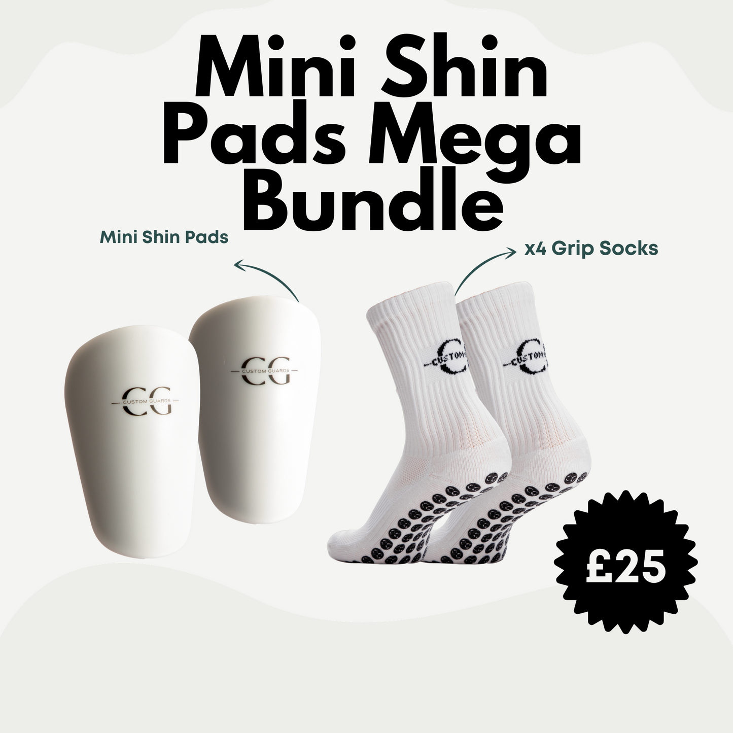 Mini Shin Pads & Grip Socks Bundle - Custom Guards