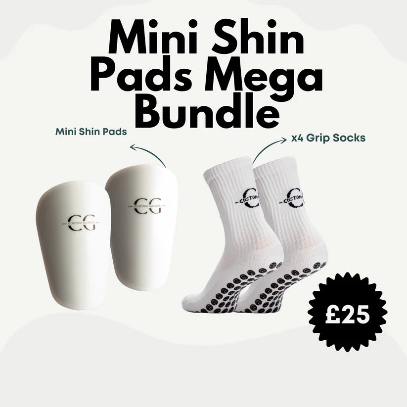 Mini Shin Pads & Football Grip Socks - MEGA Bundle - Custom Guards